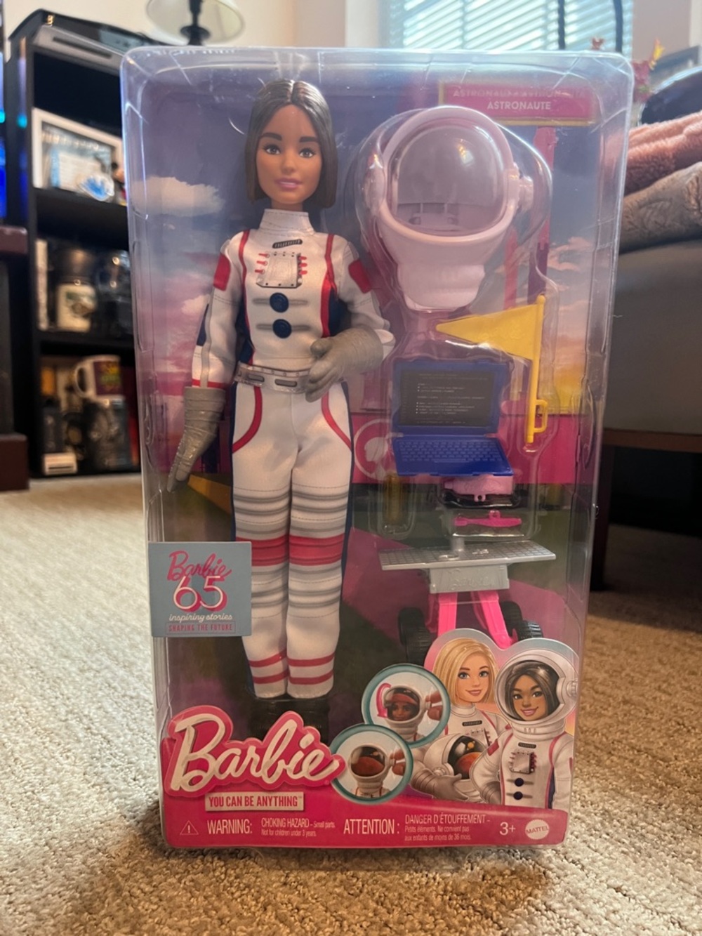 Barbie Astronaut Doll in White Suit with Pink and Red Accents - Barbie
